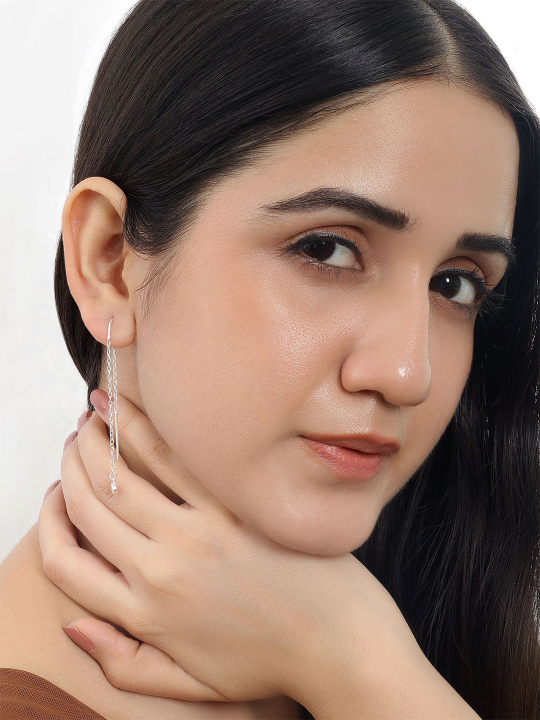 Tweov 925 Sterling Silver Long Threader Drop Earrings