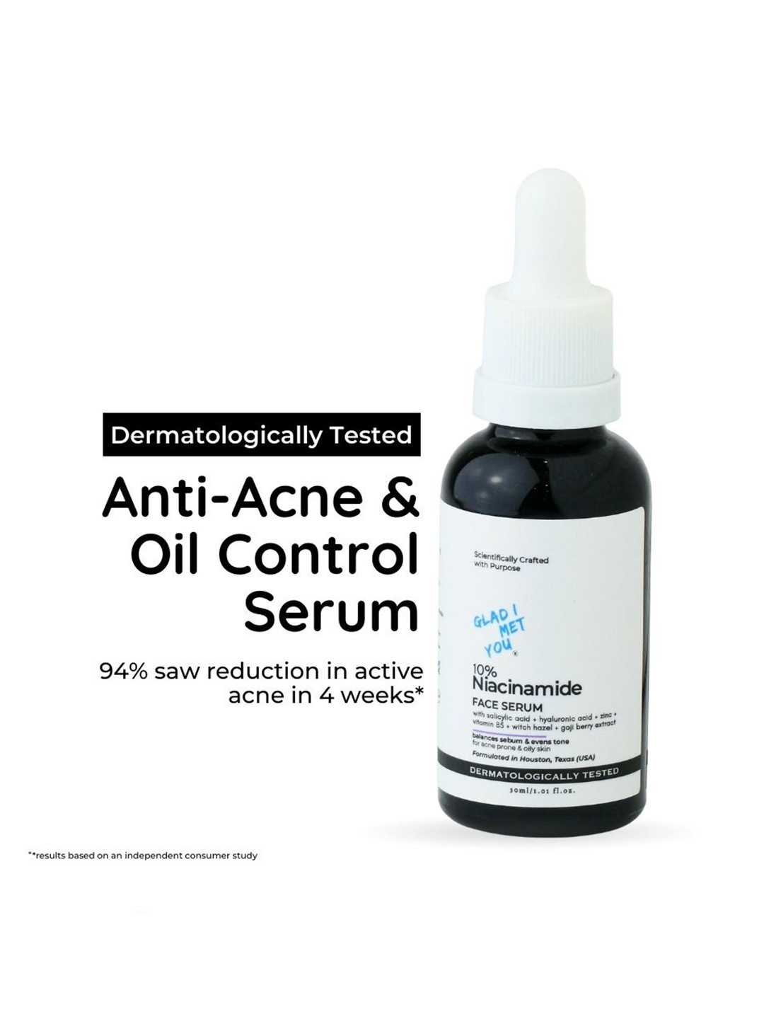 GLAD I MET YOU Anti-Acne & Oil Control 10% Niacinamide Face Serum - 30 ml