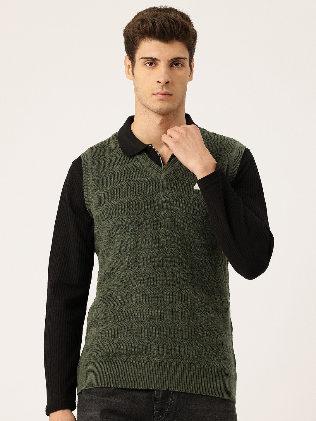 Monte Carlo Chevron V-Neck Woollen Sweater Vest
