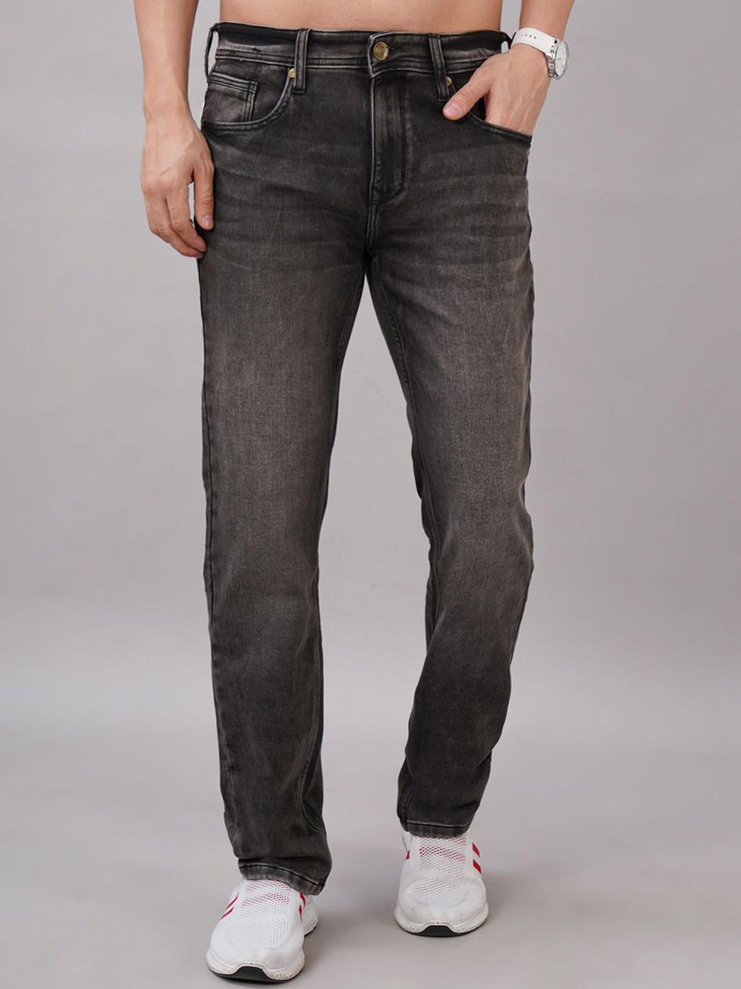 Sand Dunes Men Comfort Slim Fit Mid-Rise Low Distress Light Fade Stretchable Jeans