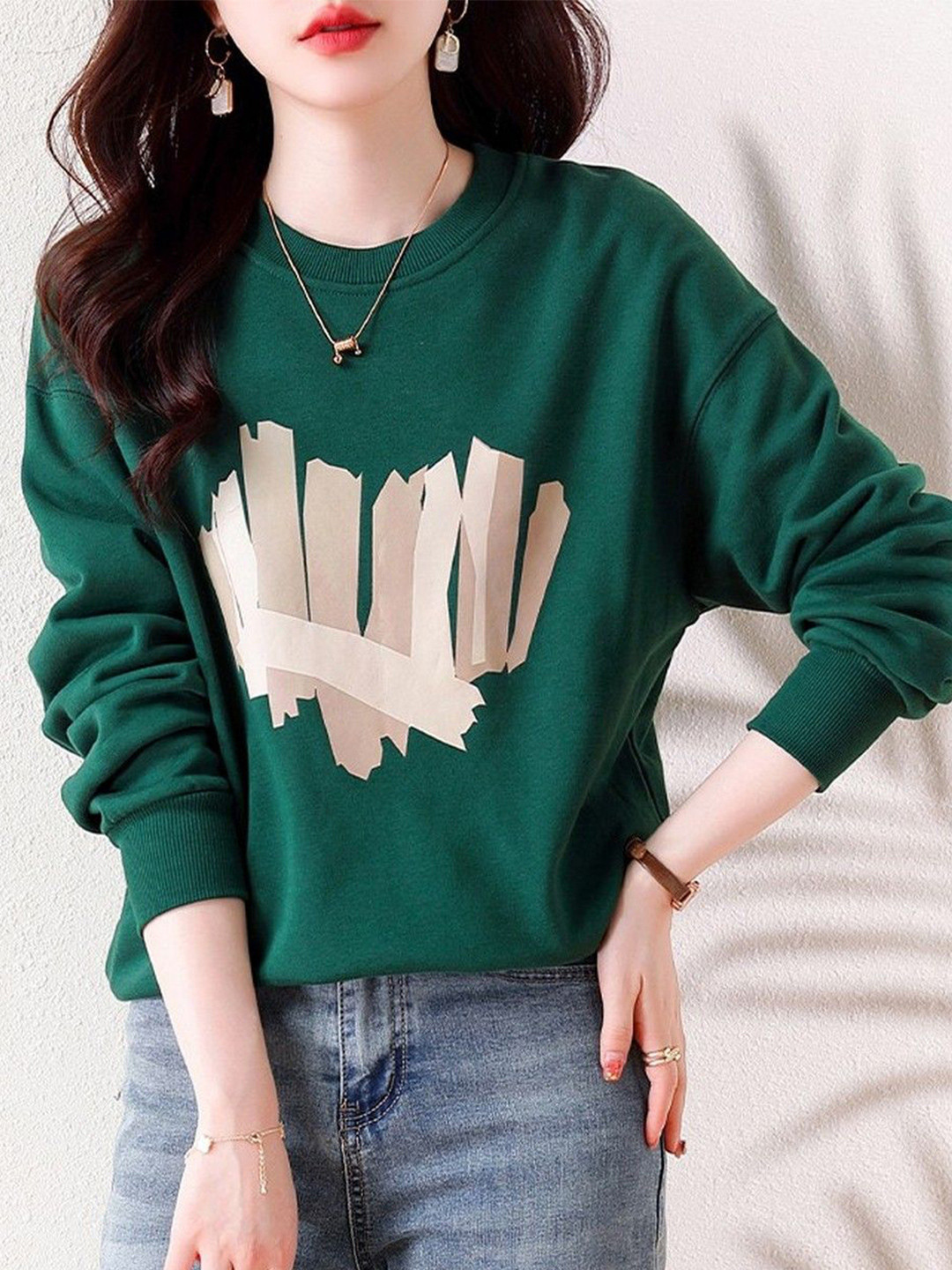 StyleCast Women  Abstract Graphic Printed Pullover Sweaters