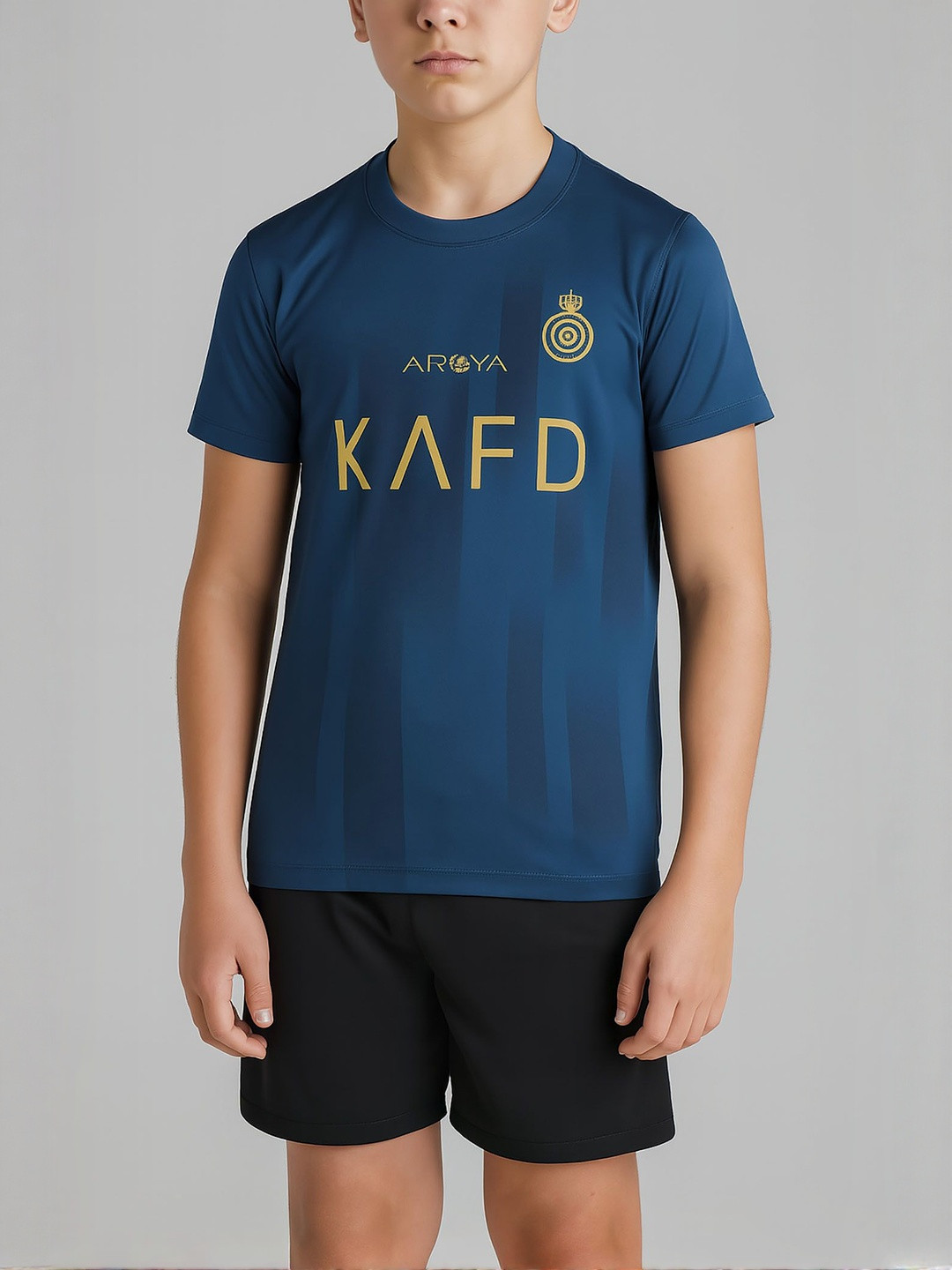 dostitch Boys Navy Blue Cristiano Ronaldo Football Jersey Set