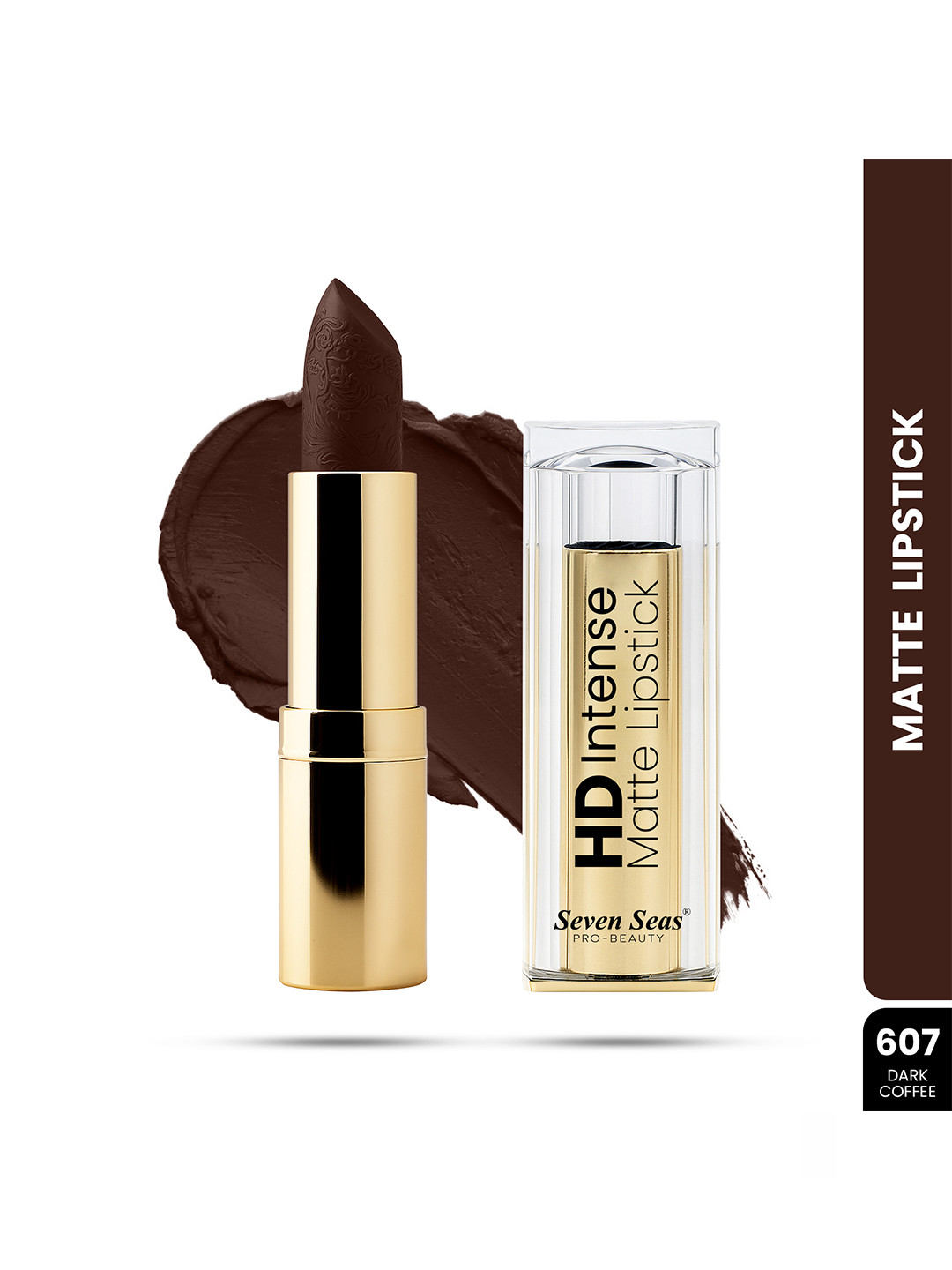 Seven Seas HD Intense Matte Long Lasting Lipstick 3.5 g -Dark Coffee 607