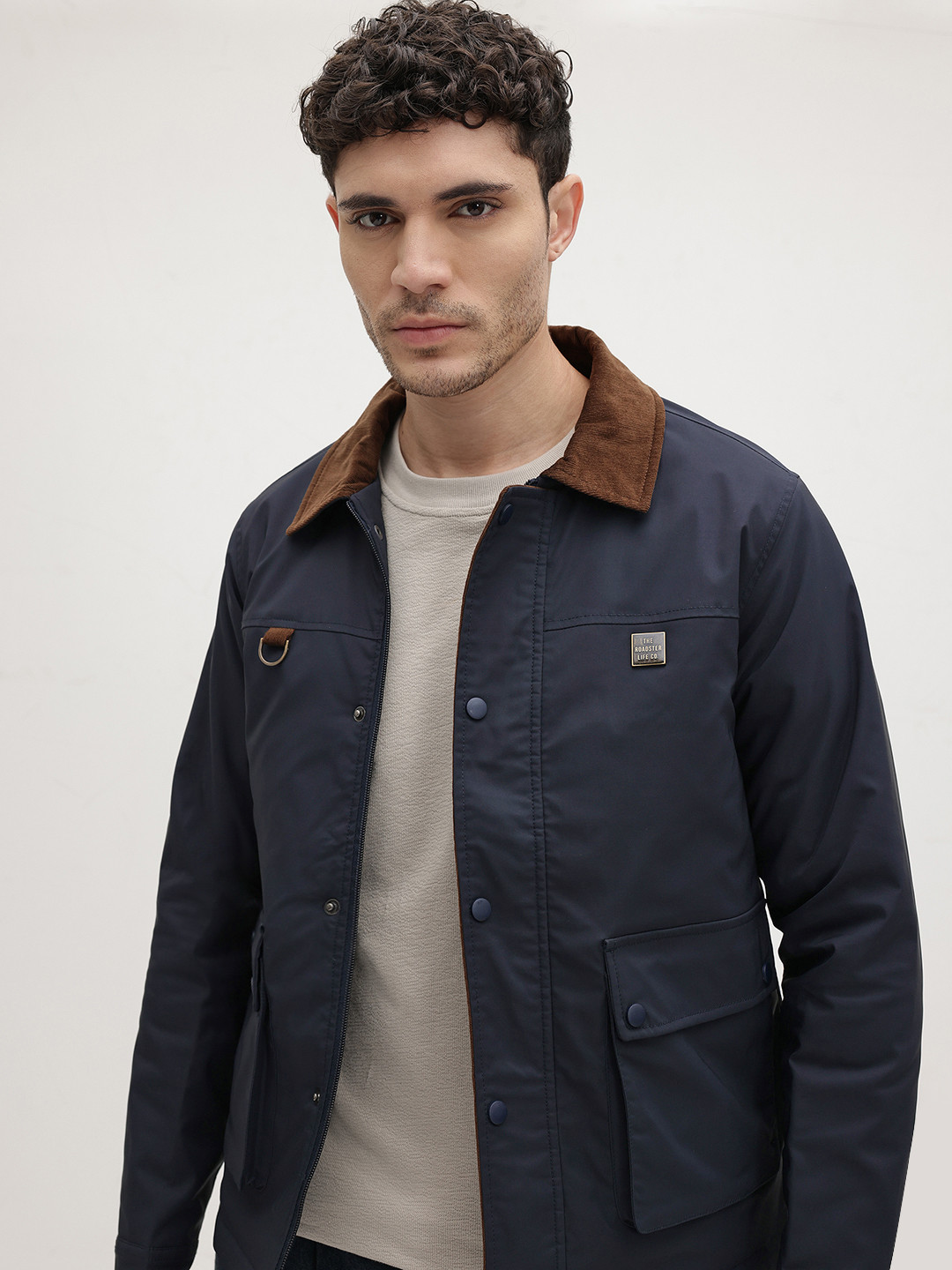 The Roadster Life Co. Spread Collar Tailored Jacket with Utility Pockets