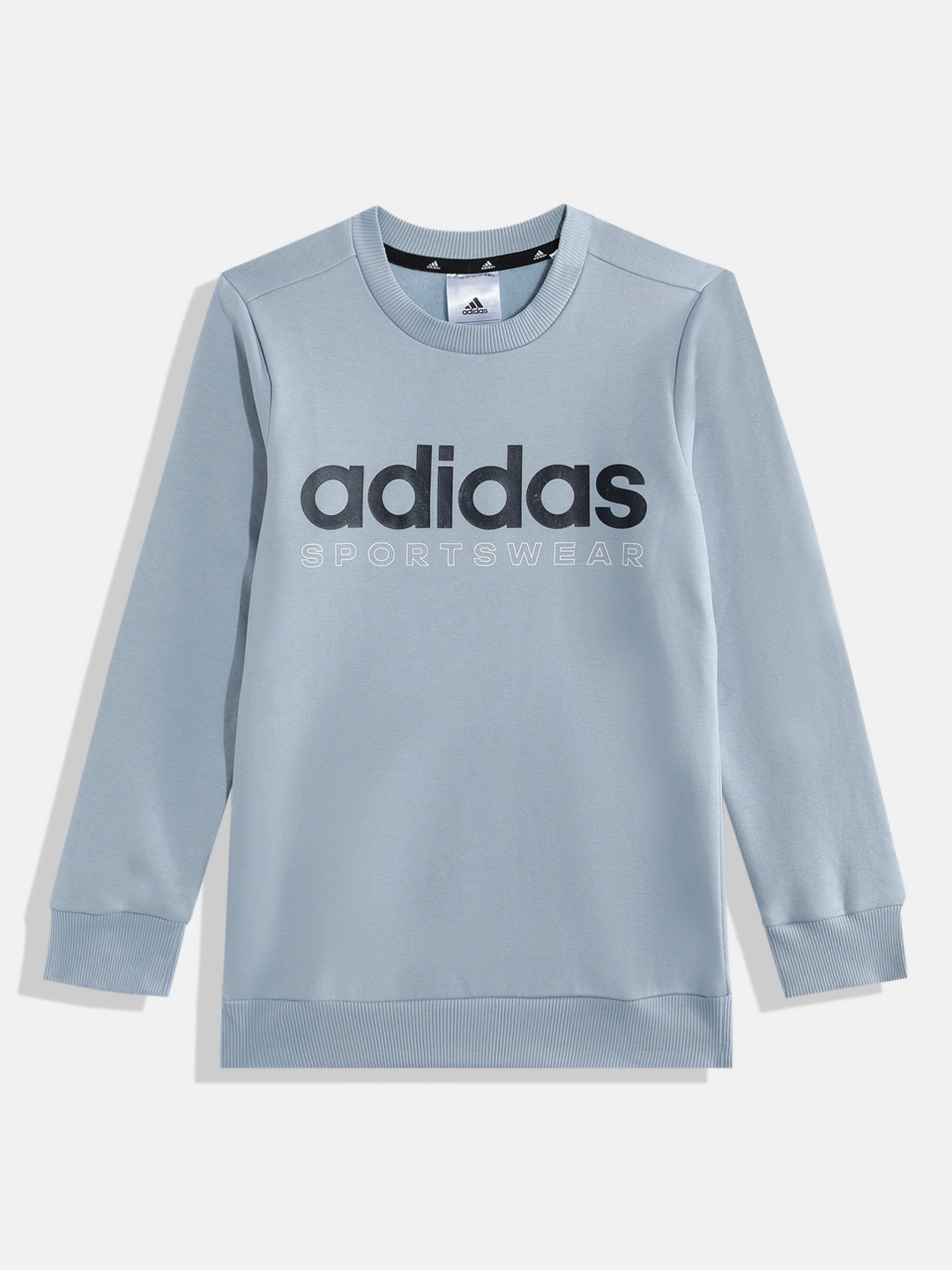 ADIDAS Boys GR FLC CRW Brand Logo Print Sweatshirt