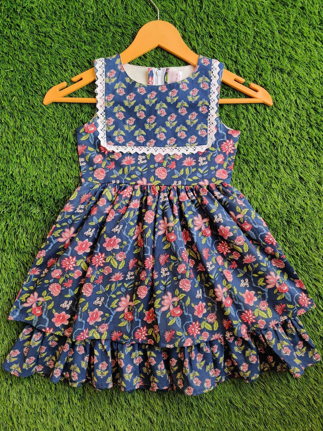 FAYKA Girls Floral Print Fit & Flare Dress