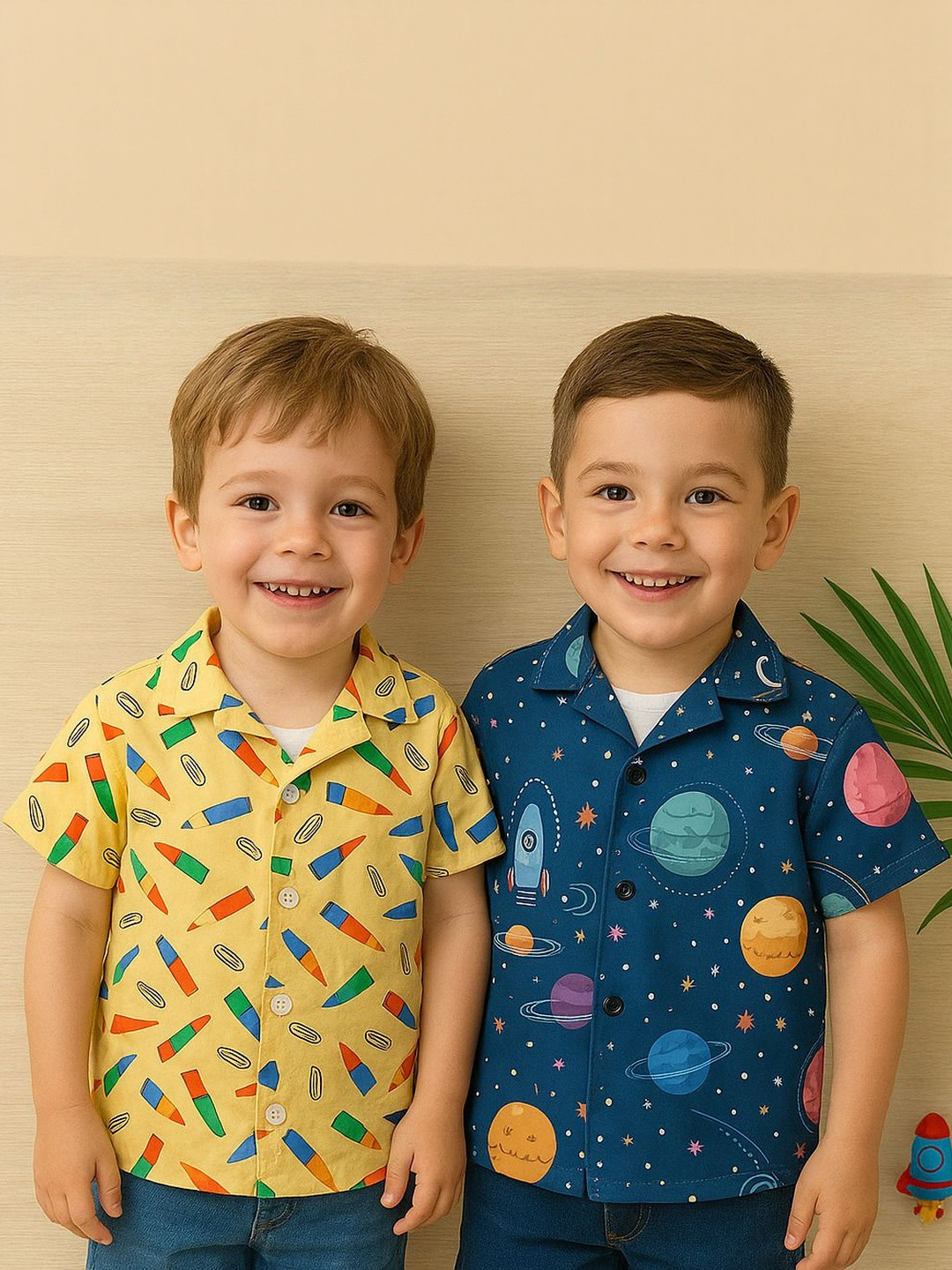 SHREE VANKIYA HANUMANJI FASHION Boys Pack Of 2 Printed Casual Shirts