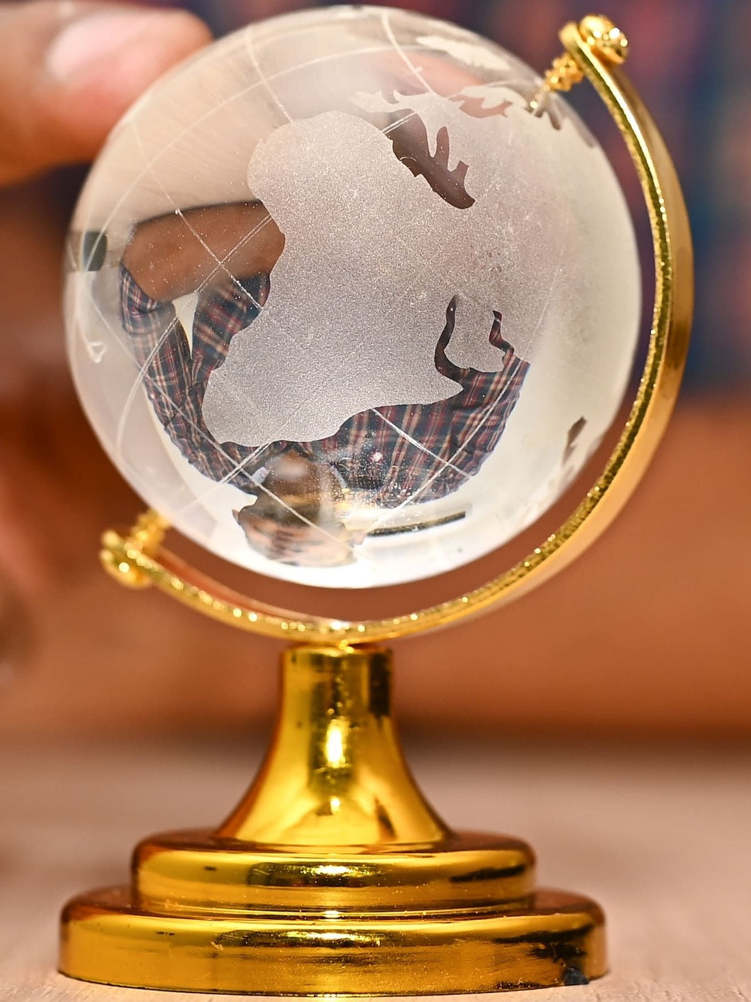 HINDCRAFT Gold Feng Shui Crystal Ball Decor Showpieces