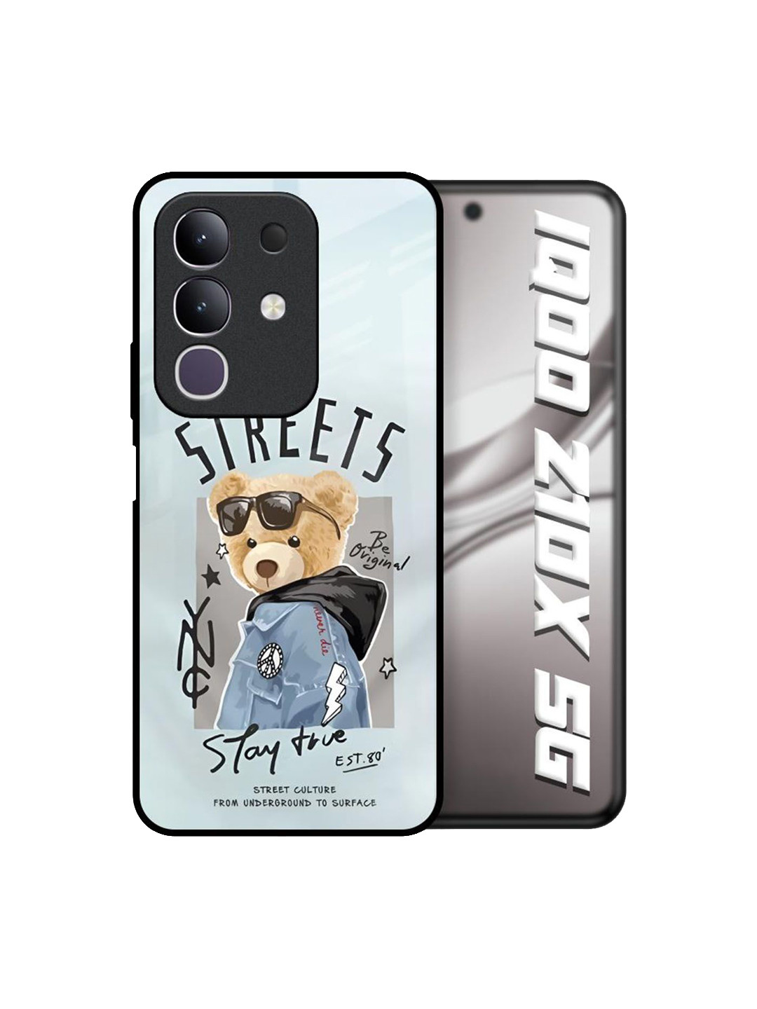 QRIOH Hood Vibe Cartoon Characters Printed Glass Back Case for IQOO Z10x 5G