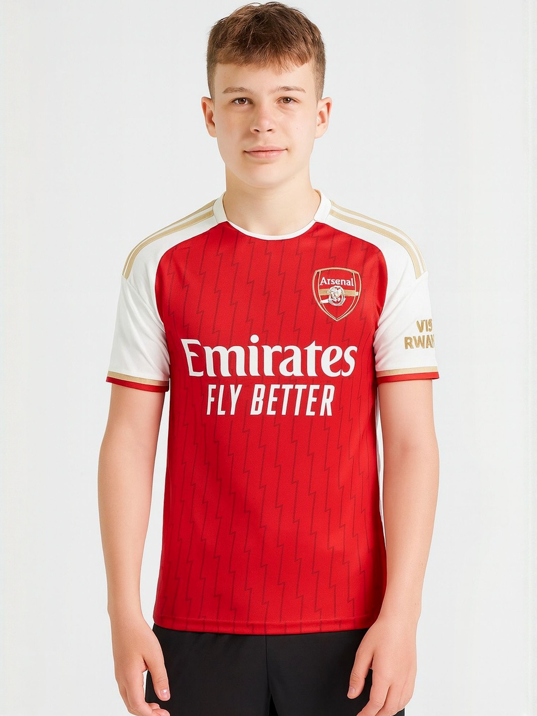 dostitch Kids Boys Red Arsenal Jersey Printed T-shirt