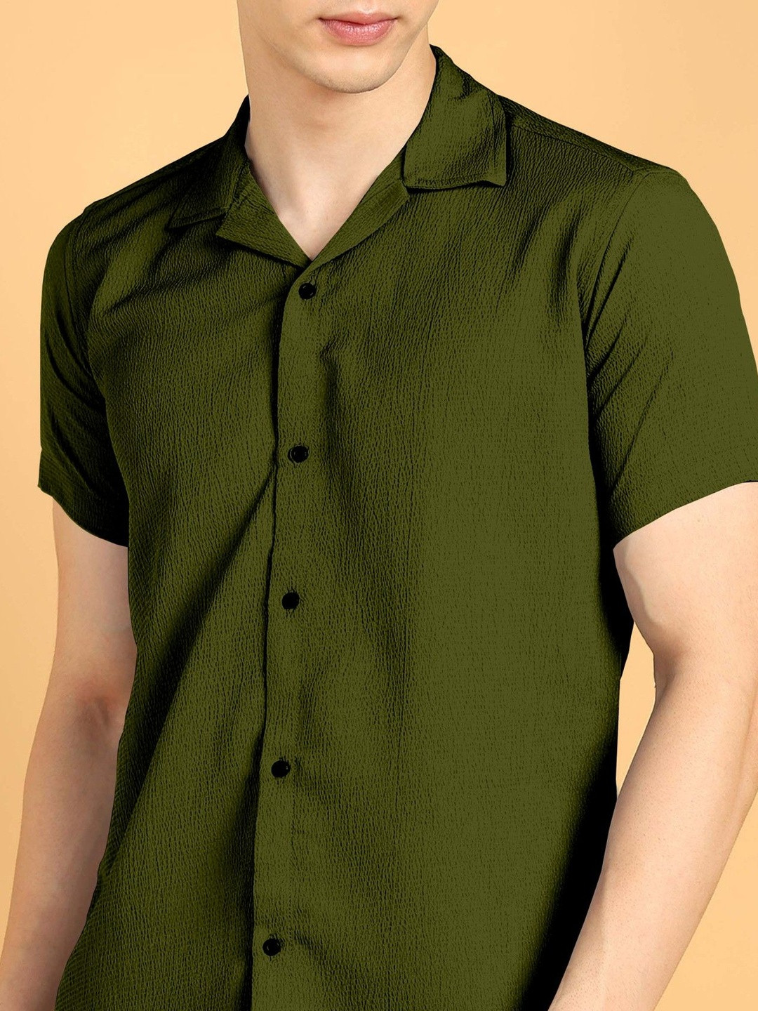 COMBRAIDED Men Cuban Collar Casual Shirt