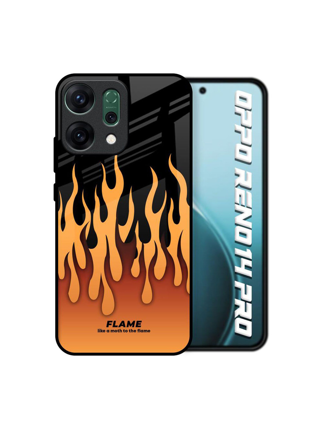 QRIOH Fire Flame  Printed Oppo Reno14 Pro 5G Back Case Mobile Accessories