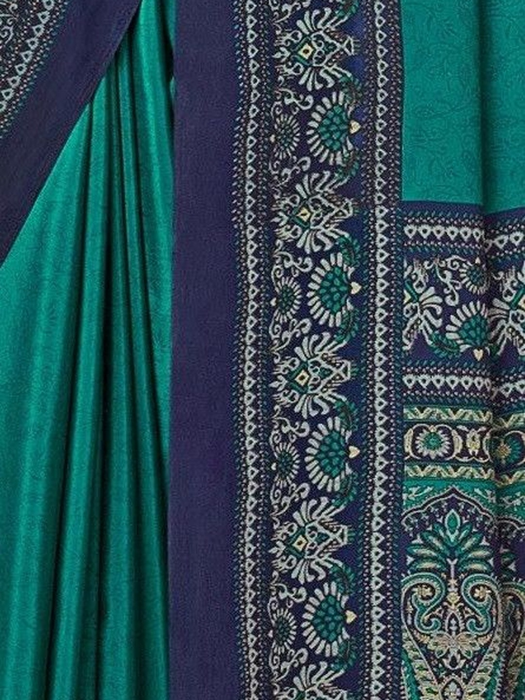 The Fashion Attire Embellished Bollywood Crepe, Silk Blend Saree (Green)