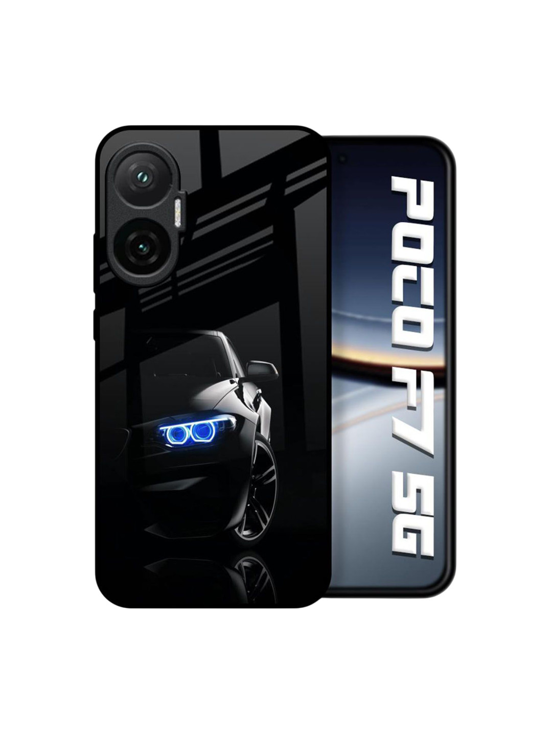 QRIOH Car In Dark Glass Case For Poco F7 5G