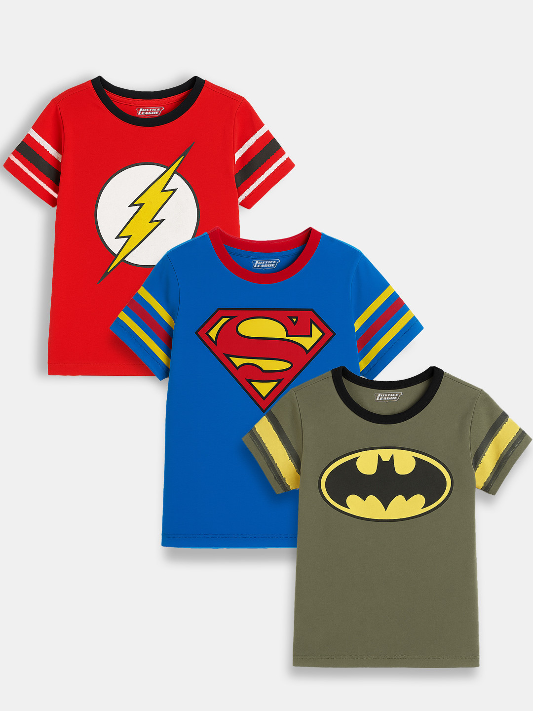 Here&Now X Game Begins Boys Assorted Pack Of 3 Superman Printed Cotton T-shirts
