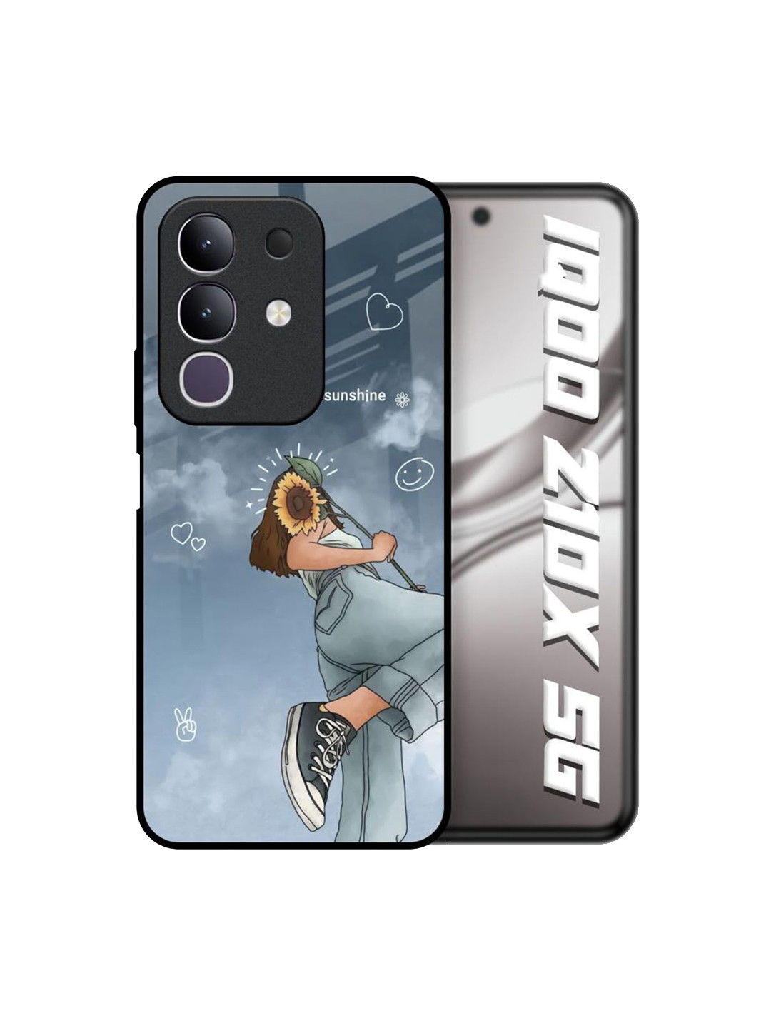 QRIOH  Sunflower Spirit Glass Case For IQOO Z10x 5G