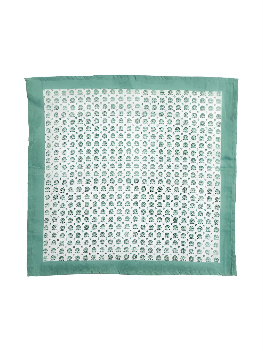 Baarno Green & Yellow 4 Handblock Geometric Printed Premium Pure Cotton Table Napkins