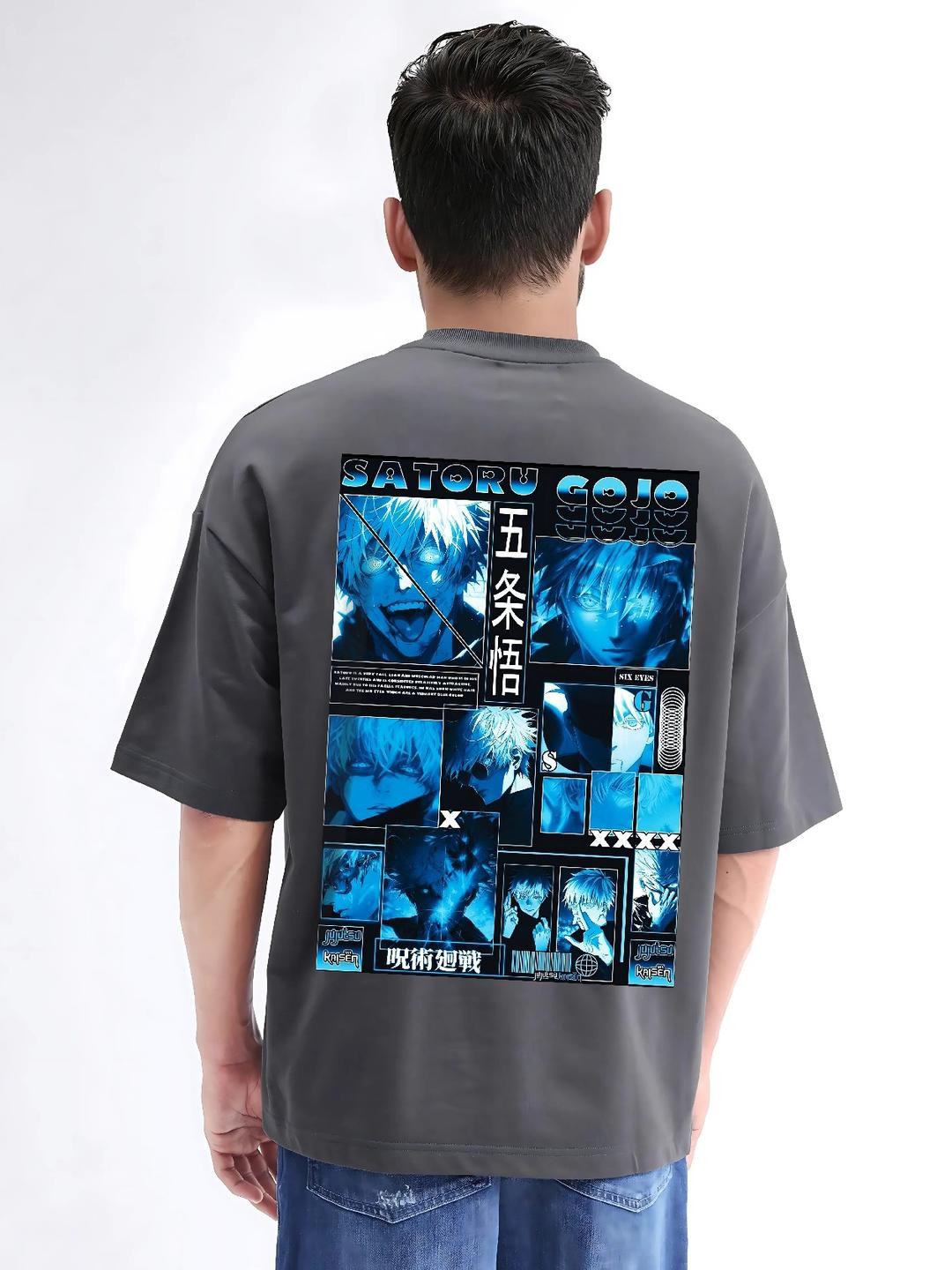 MEGAKART Gojo Satoru Oversized Tee Anime Edition Oversize Tshirt