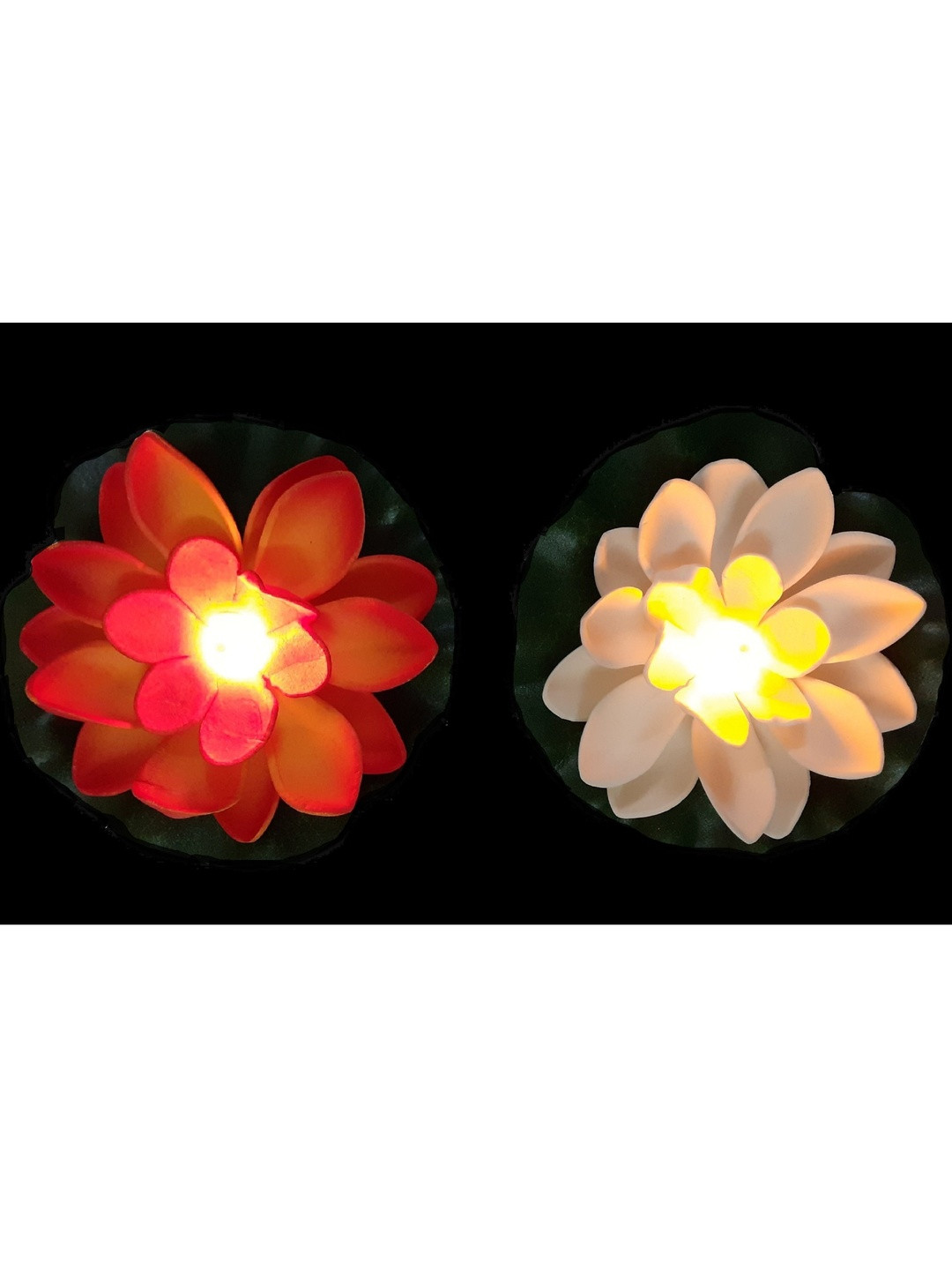 Afterstitch Set Of 2 Lotus Shaped Floating Colour Changing LED Lights
