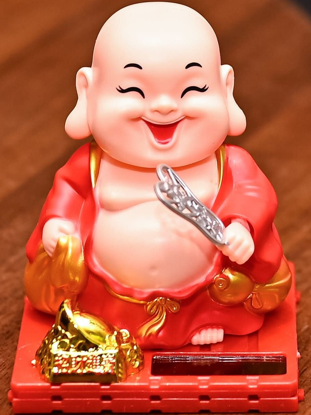 HINDCRAFT Buddha Monk with Moving Head Showpiece