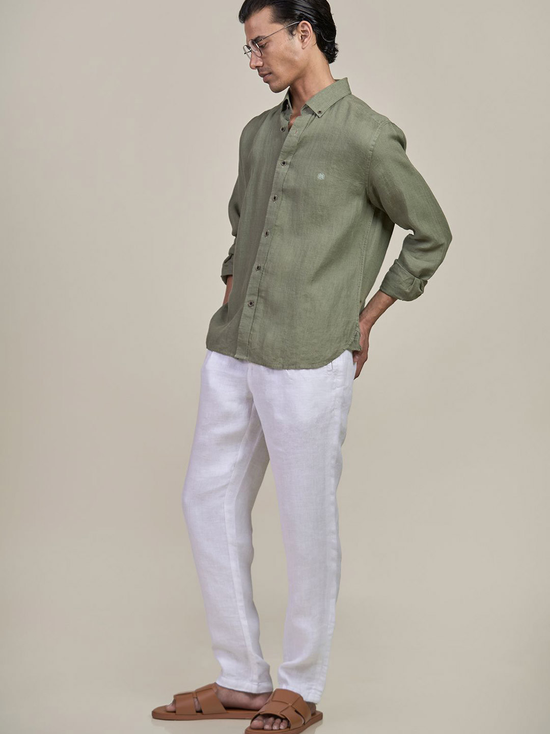 MH&Y Long Sleeves Pure Linen Shirt