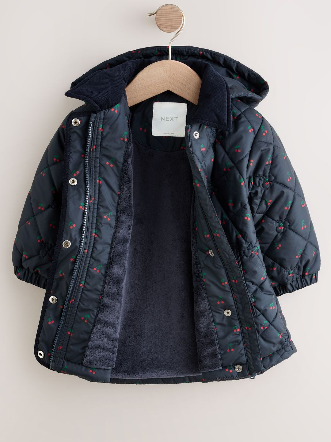 NEXT Girls Printed Hooded Quilted Jacket