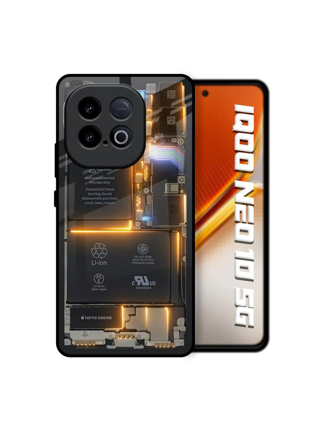 QRIOH Glow Up Skeleton Printed iQOO Neo 10 5G Glass Back Case Mobile Accessories