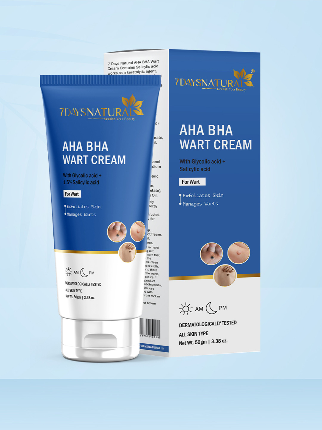 7DAYSNATURAL Natural AHA BHA Wart & Tags Painlessly Remover Cream - 50g