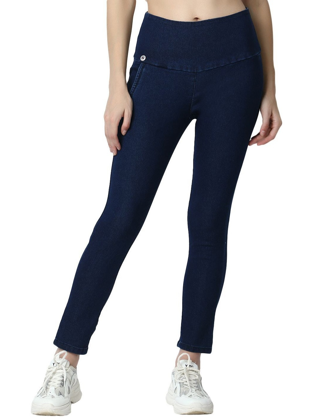 3BUTTERFLIES Women Solid Skinny Fit Lycra Blend Jegging