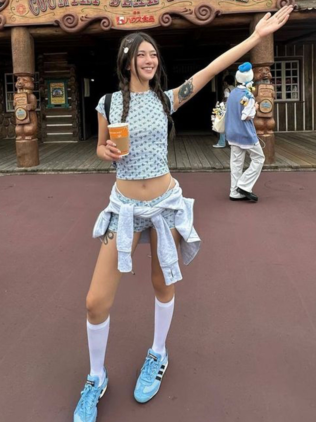 LULU & SKY Women Set of 2 Round Neck Short Sleeve Top With Short Swimwear Set