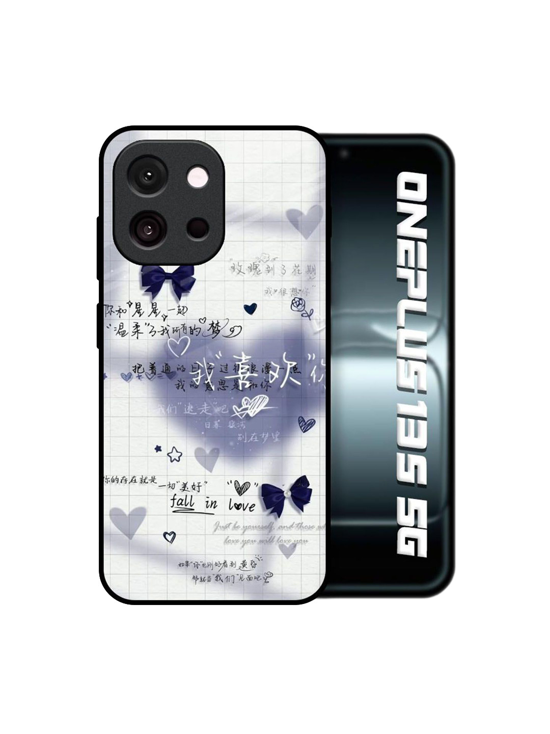 QRIOH Heartfelt Harmony Printed OnePlus 13s 5G Glass Back Case Mobile Accessories