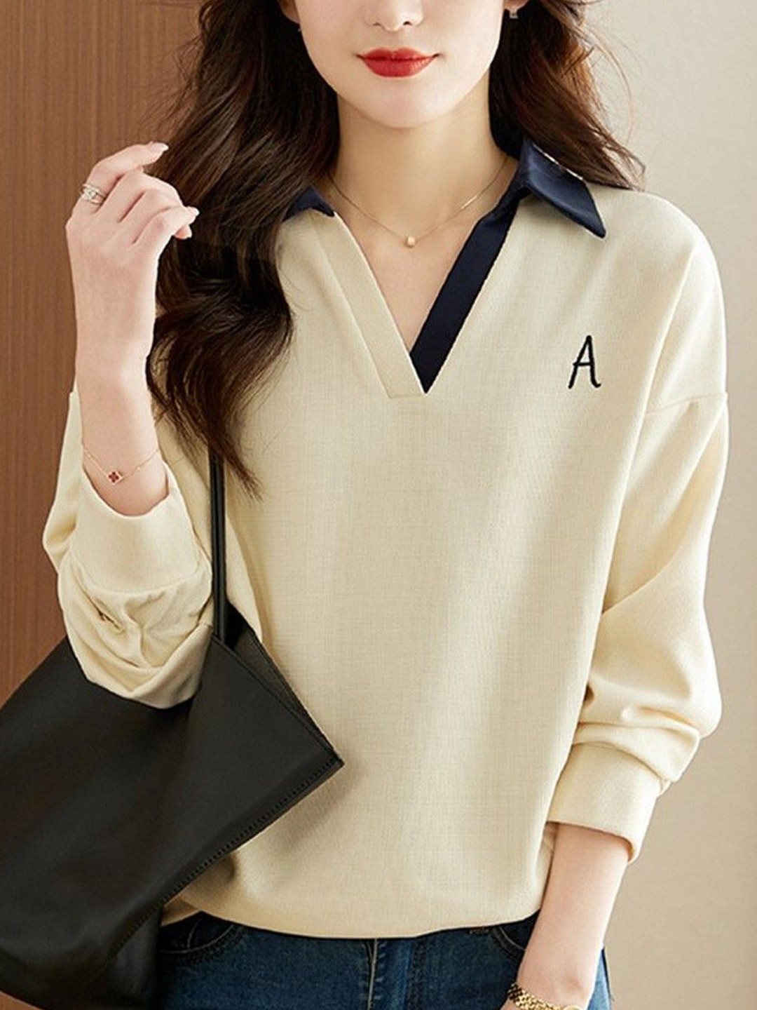 StyleCast Women Collared V-Neck Sweaters