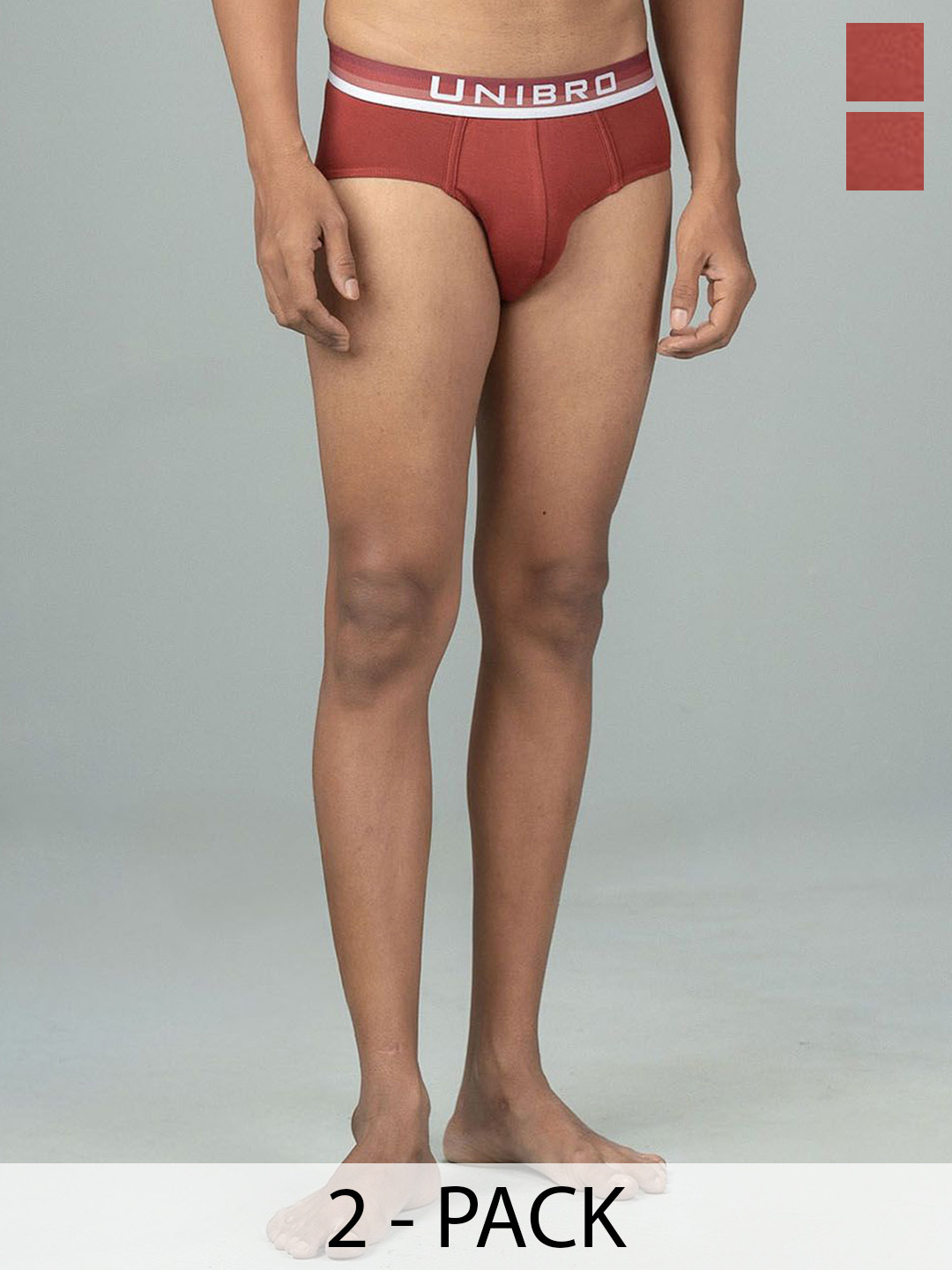 Unibro Men Pack Of 2 Mid-Rise Basic Briefs TNCL-BRIF-PB1_2P-S