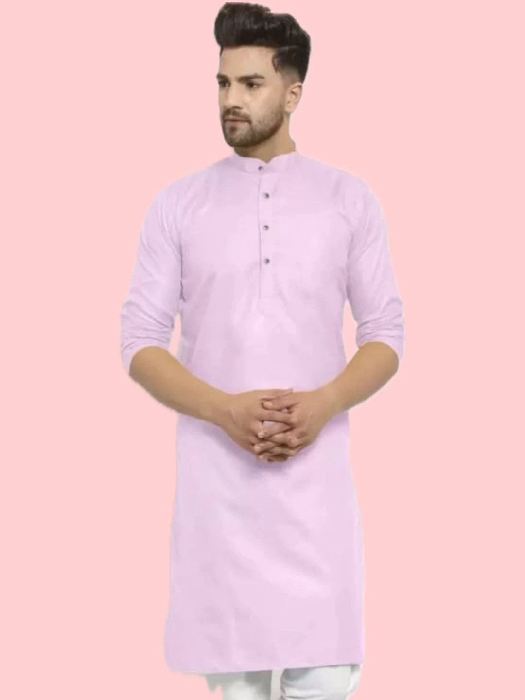 ANUJ FASHION Men Mandarin Collar Straight Kurtata
