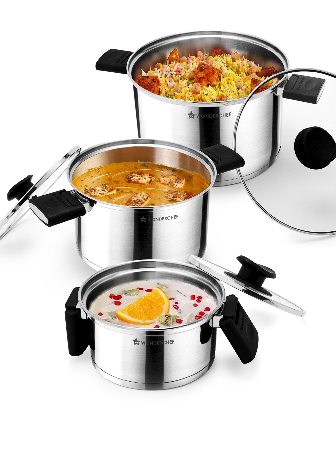 Wonderchef  3 Pieces Stainless Steel Casserole