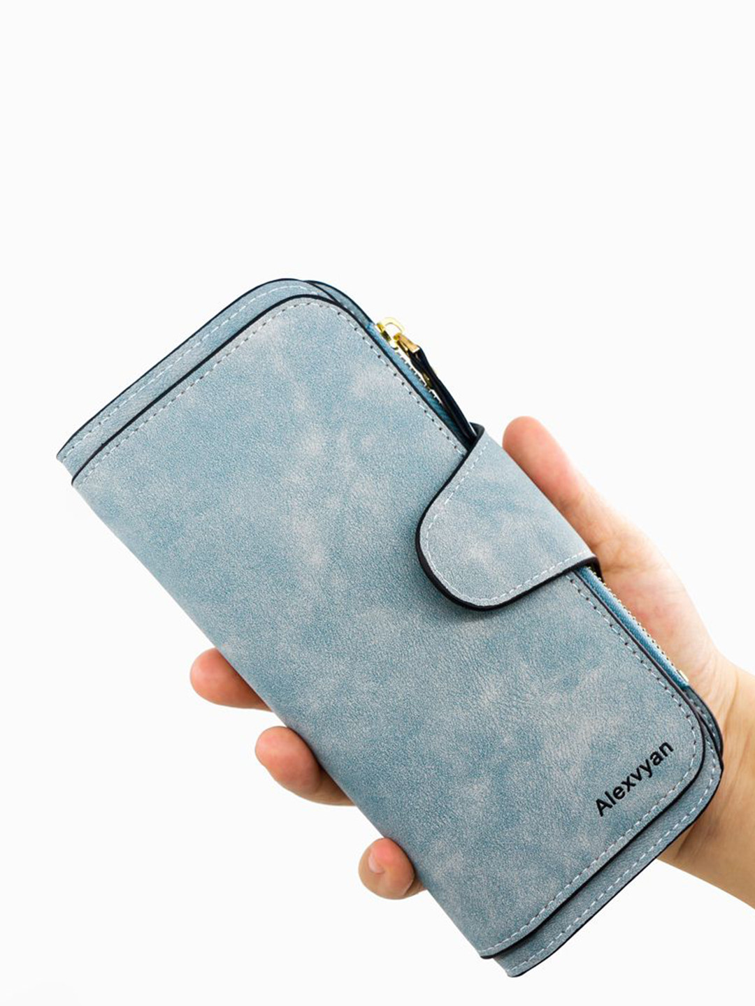 Alexvyan Women Abstract Printed Zip Coin Pocket Long Two Fold Wallet