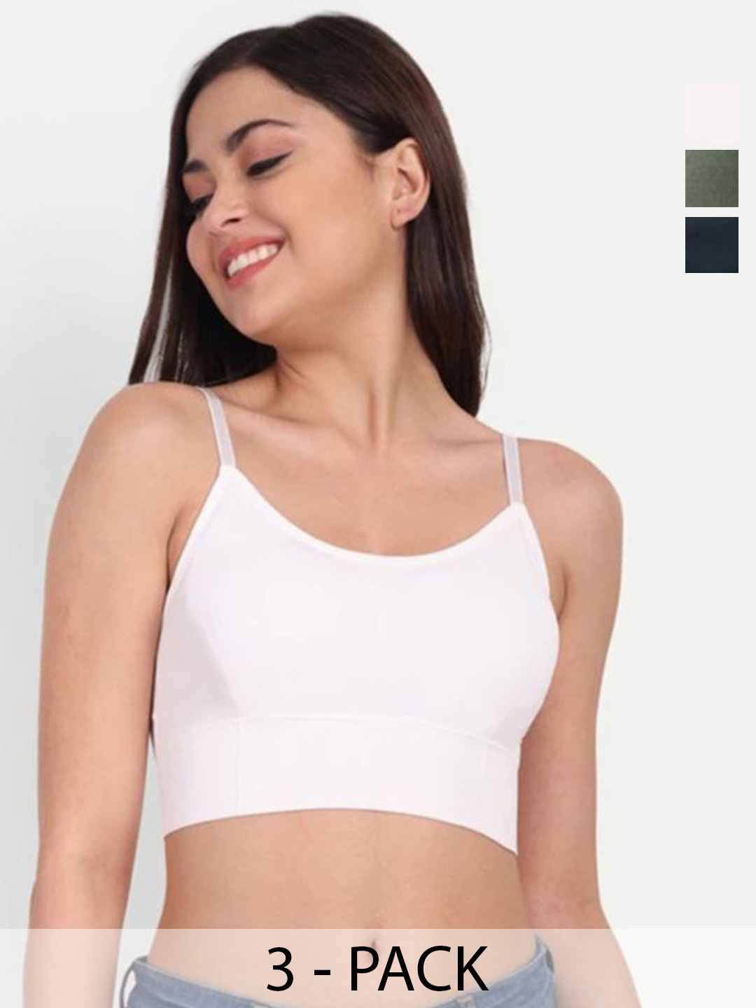 FIBO STEEL Pack Of 3 Full Coverage Bralette Bra