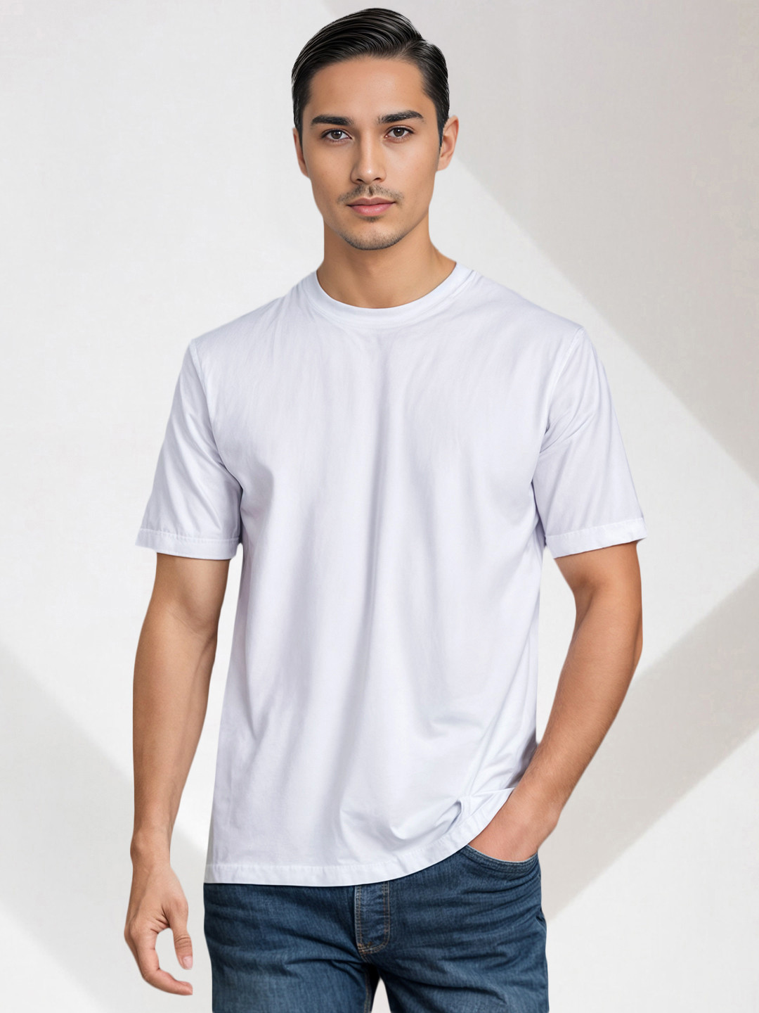 INVICTUS Typography Printed Drop-Shoulder Sleeves Relaxed Pure Cotton T-shirt