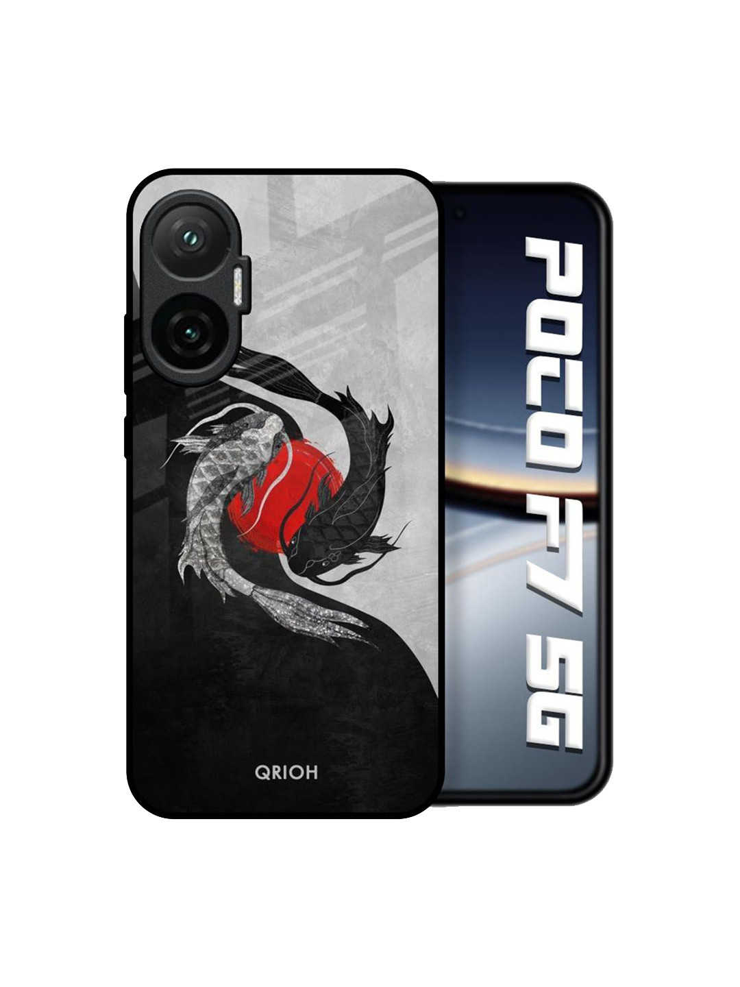 QRIOH Quirky Printed Poco F7 5G Japanese Art Glass Back Case Mobile Accessories