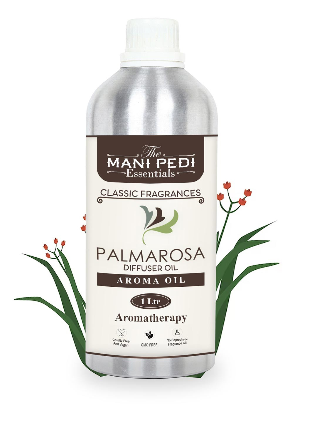 The Mani Pedi Essentials Brown Palmarosa Fragrance Aroma Diffuser Oils - 1000 ML