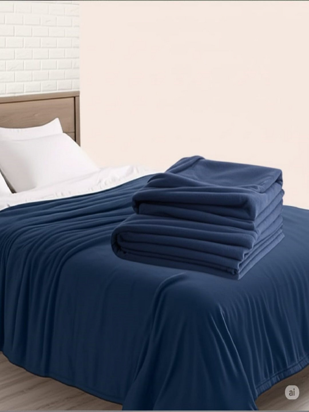 CHICERY Navy Blue Mink Heavy Winter Double Bed Blanket