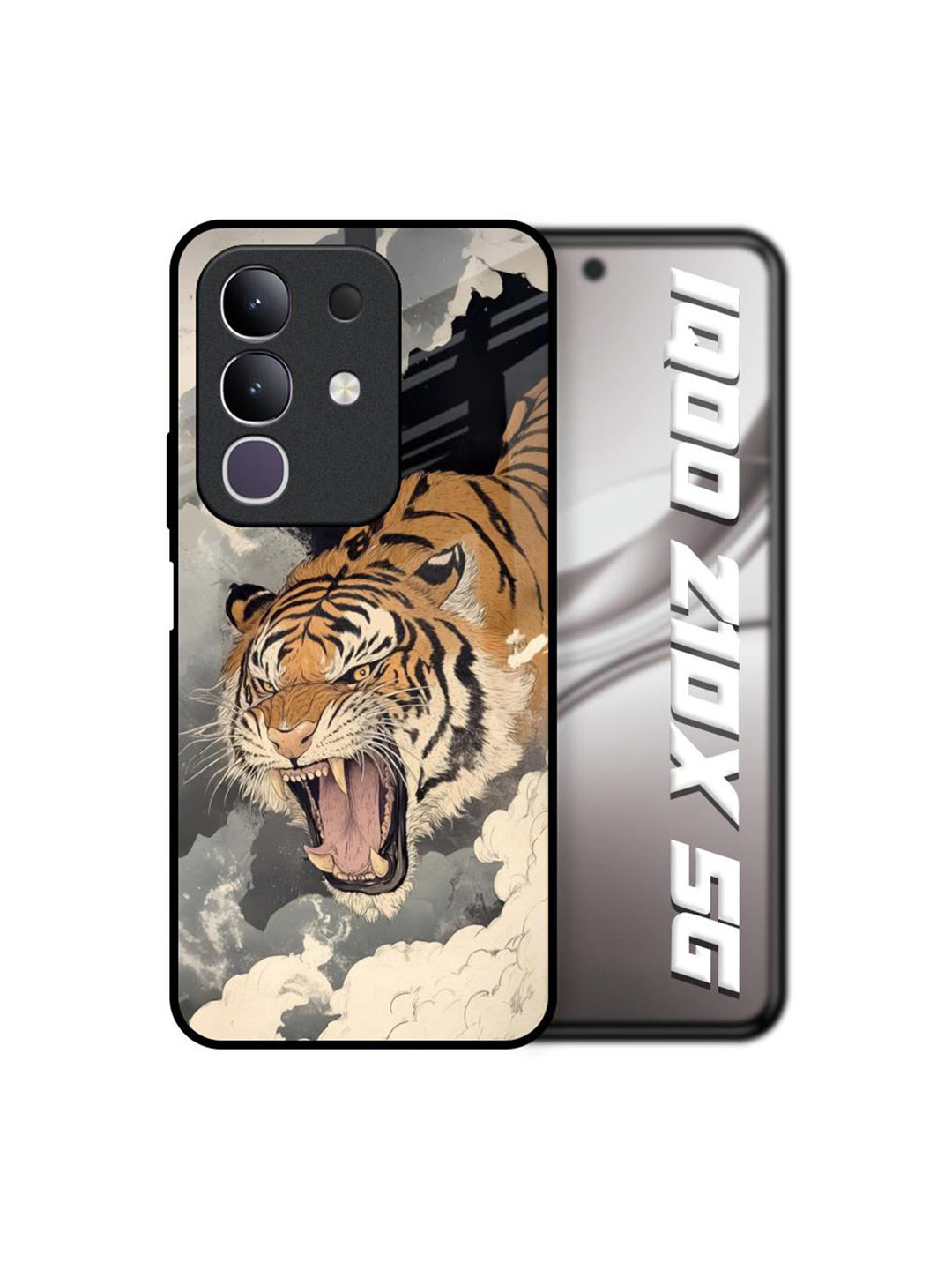 QRIOH Raging Tiger Printed IQOO Z10x 5G Back Case Mobile Accessories