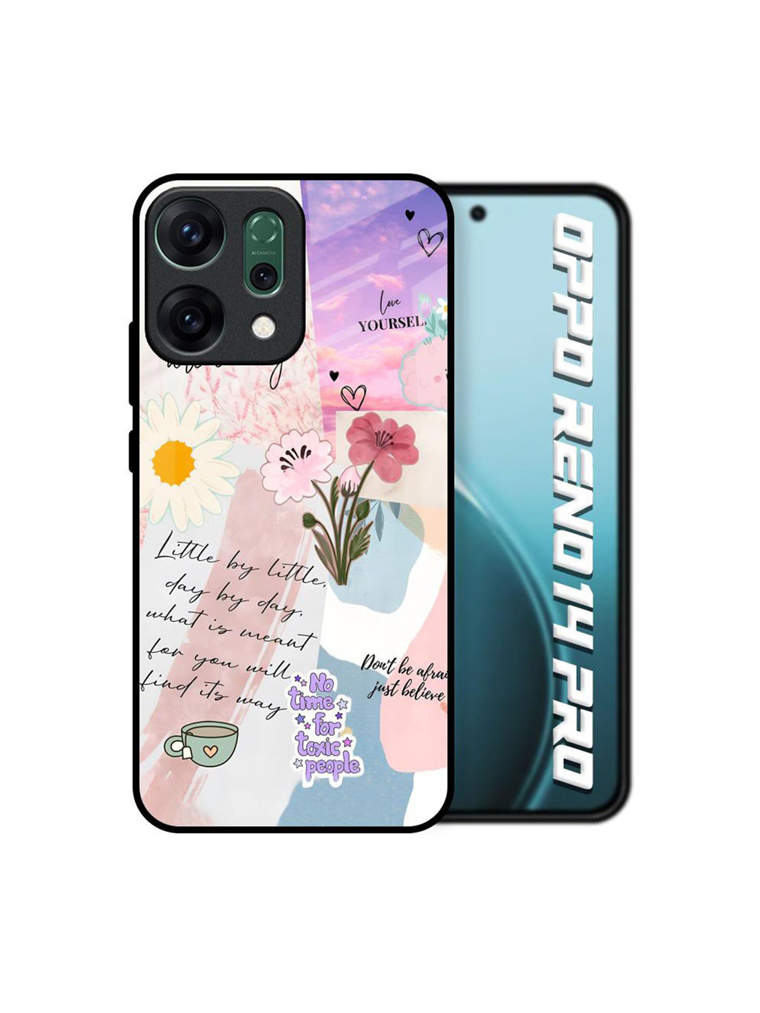 QRIOH Positive Horizons Printed Glass Back Case for Oppo Reno14 Pro 5G