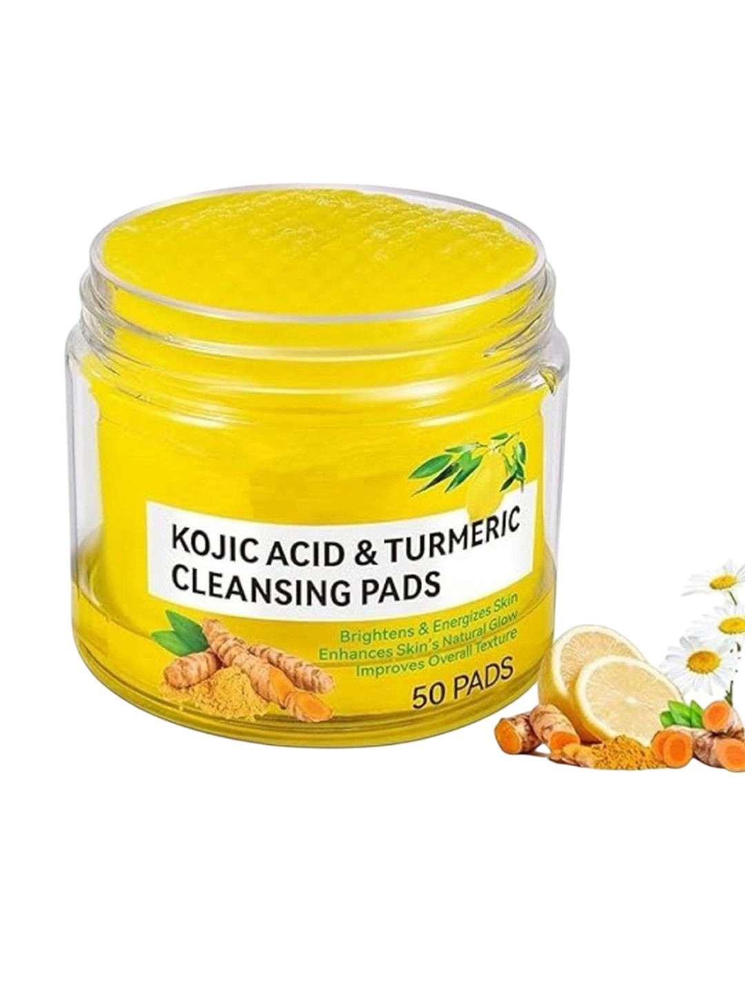 CHIWA Set Of 50 Kojic Acid & Turmeric Cleansing Pads For Brightening & Glow
