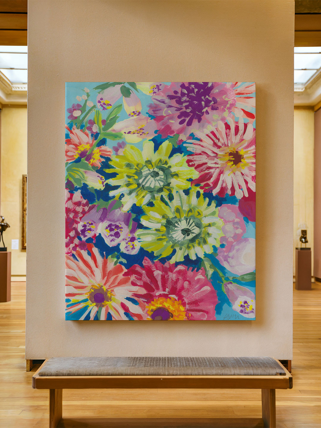 ASIAN MONK Multicoloured Wood Floral and Botanical Wall Art