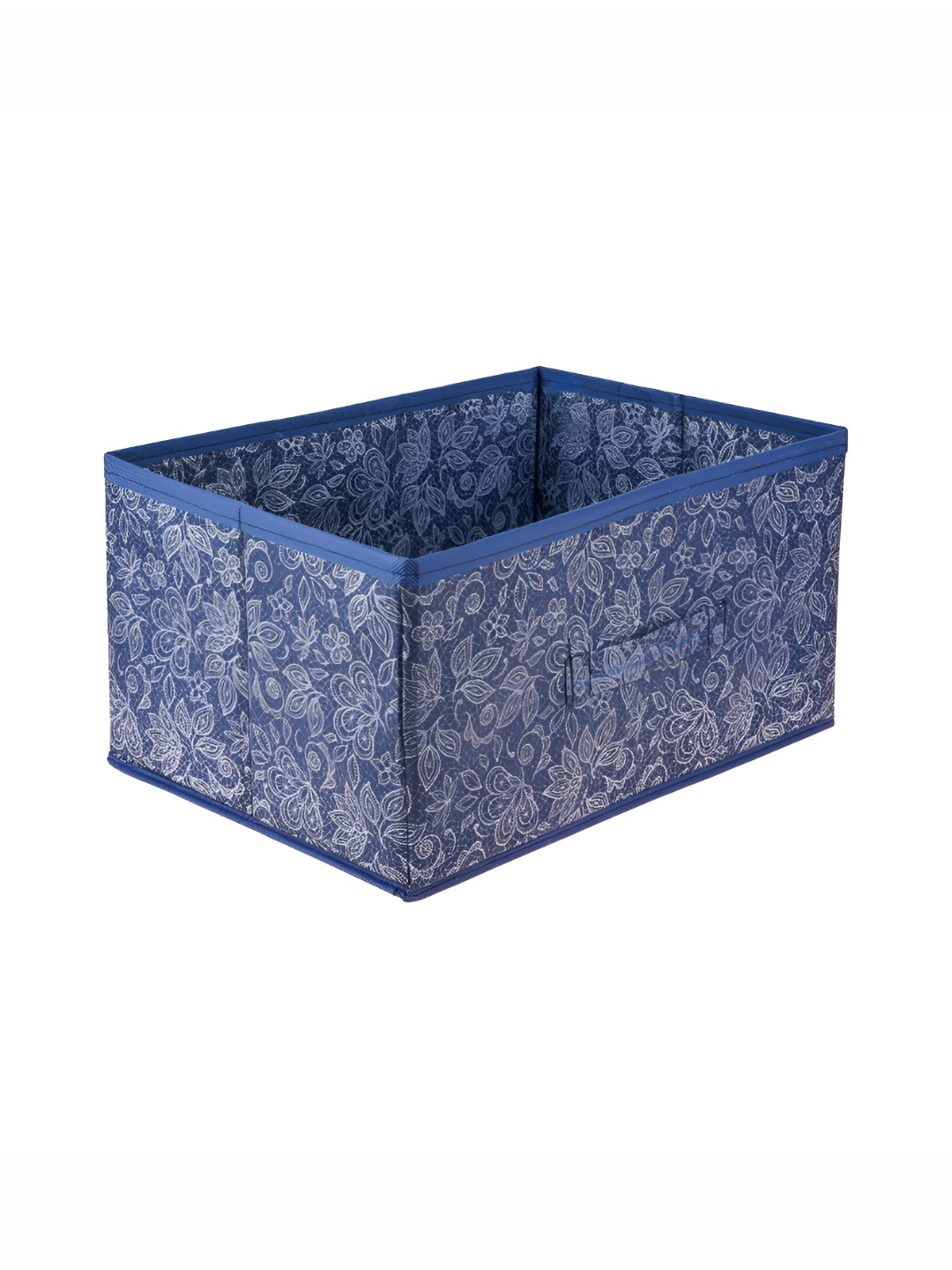 Aura Navy Blue & Grey Printed Fabric Drawer Organiser