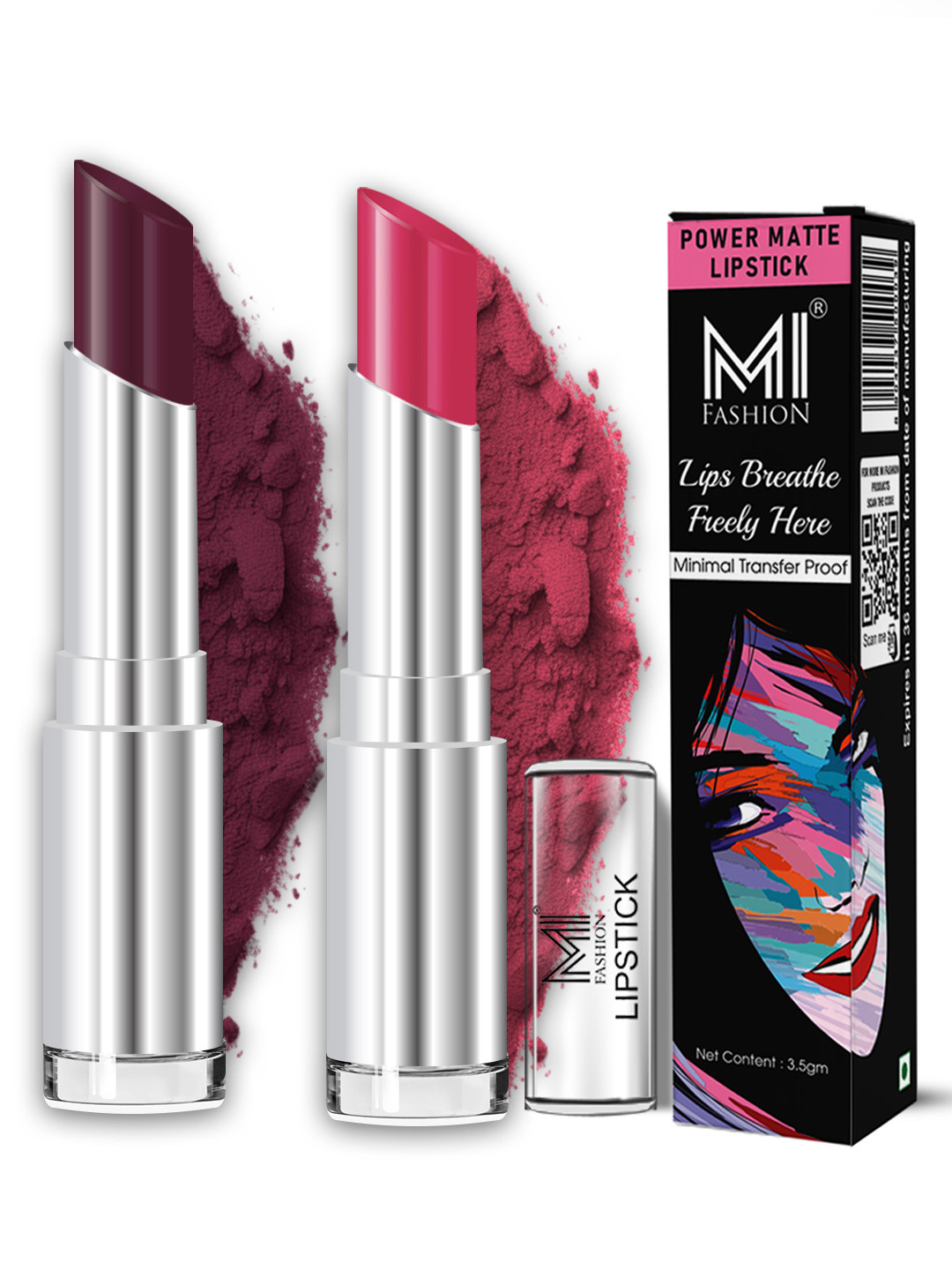 MI FASHION Power Matte Lipstick High Coverage Lightweight Non Drying Lip Color
