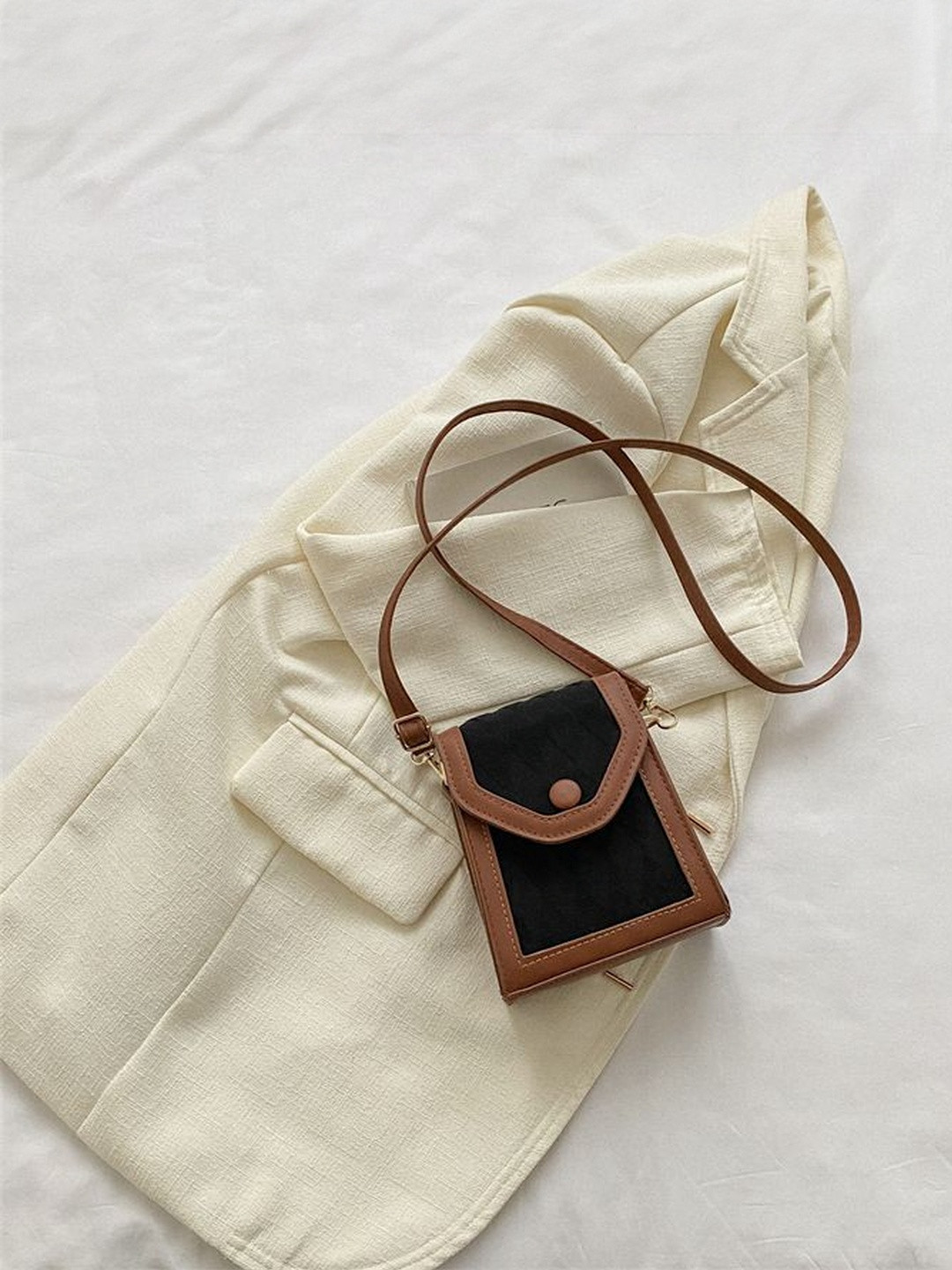 CORSICA Women Brown Two-Toned Flap Everyday Sling Bag