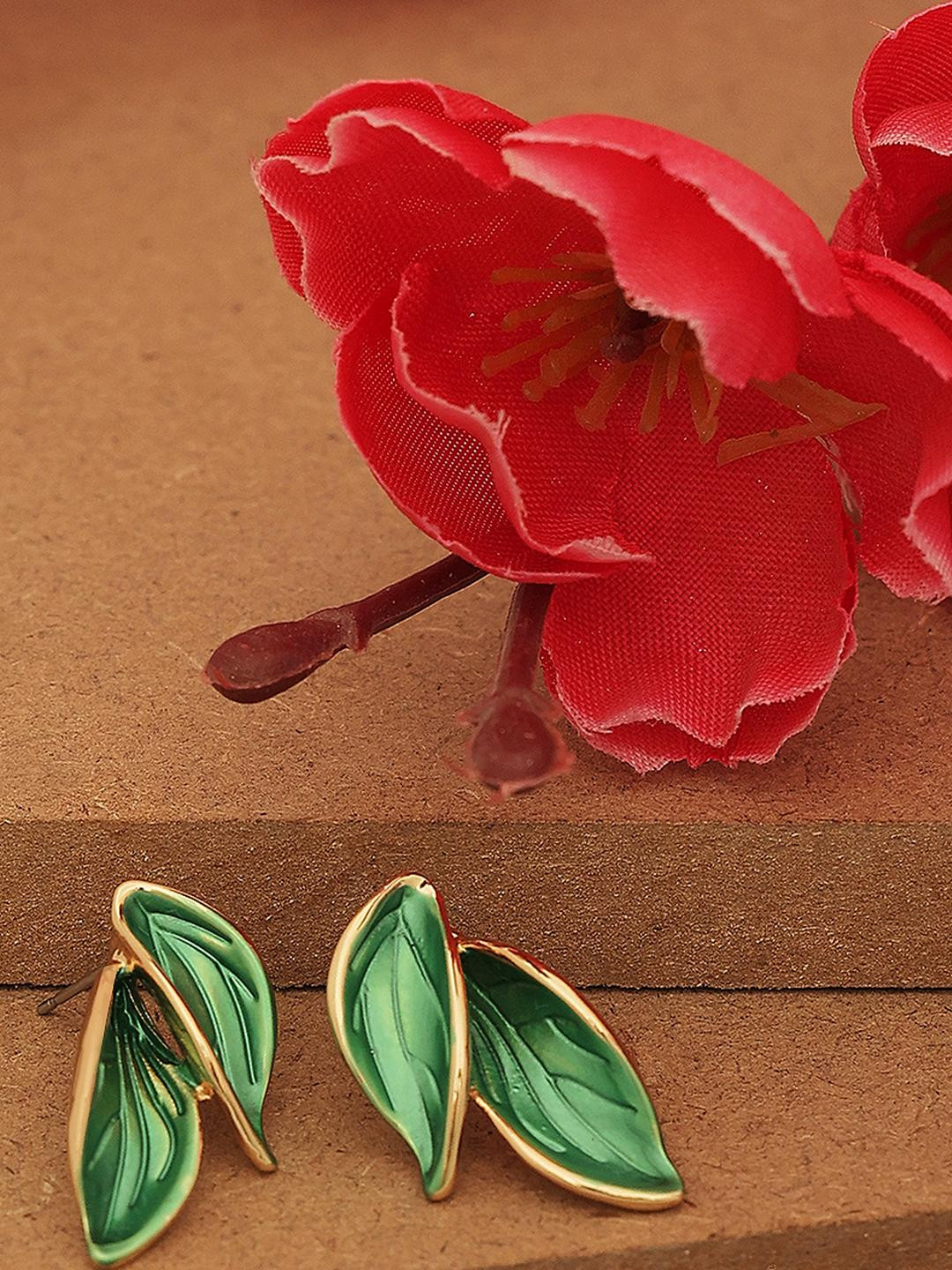 Beenth & Doneth Women Green Korean Drop Earrings