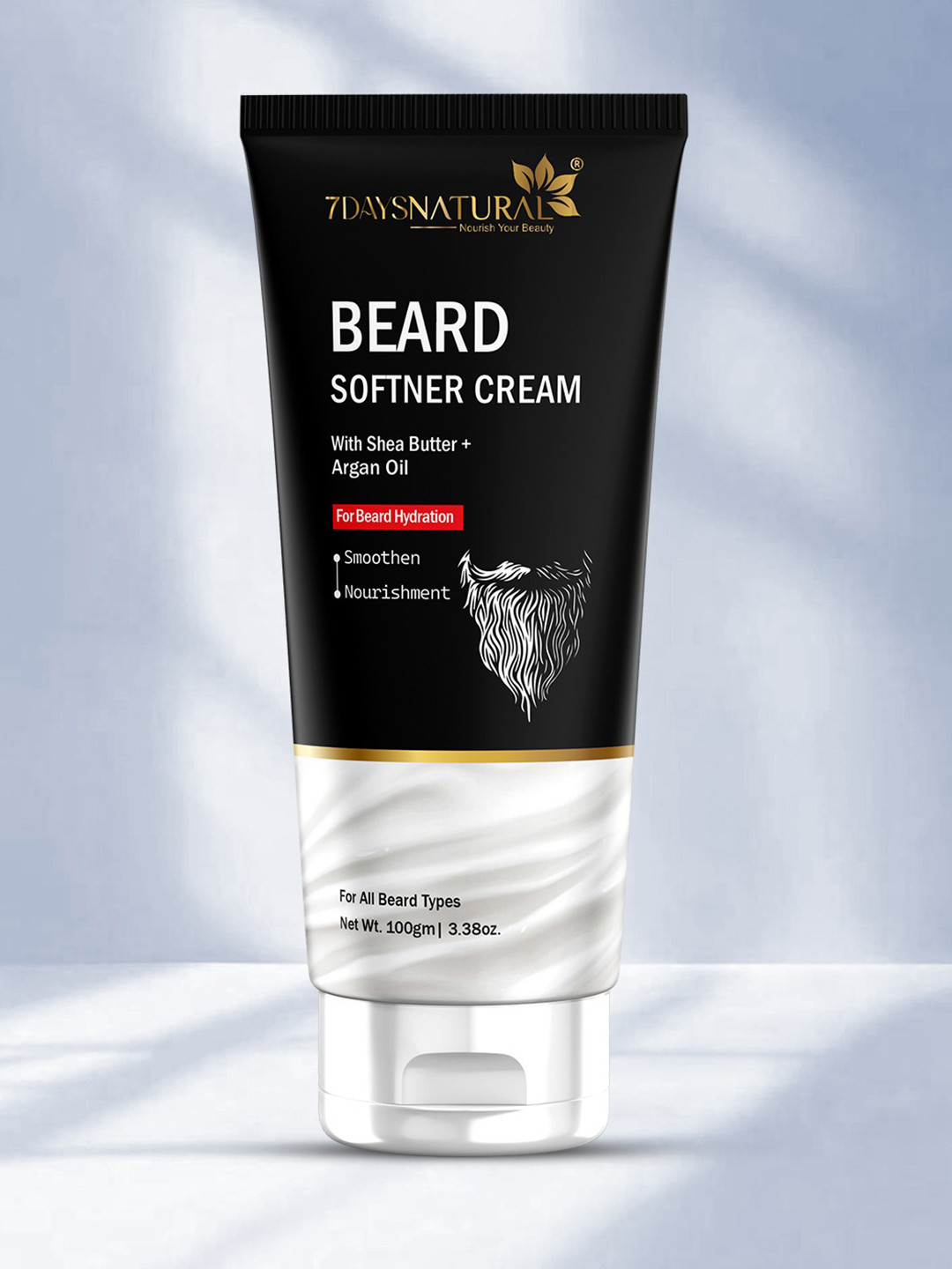 7DAYSNATURAL Non-Greasy Beard Softner Cream with Argan & Coconut Oil - 100 g